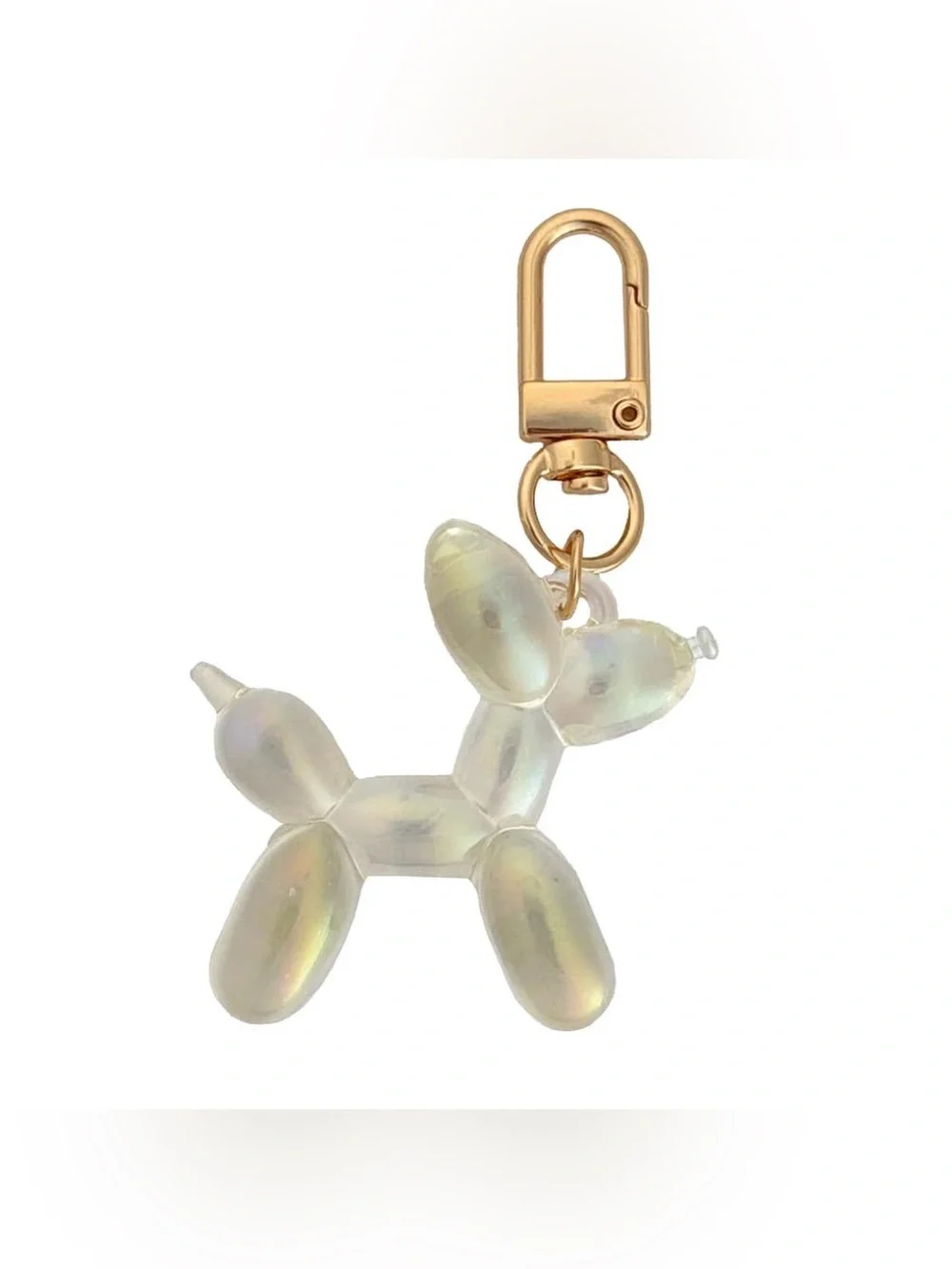Balloon Dog Bag Charm Keychain Opalescent Aurora Borealis Finish - Picture 3 of 10